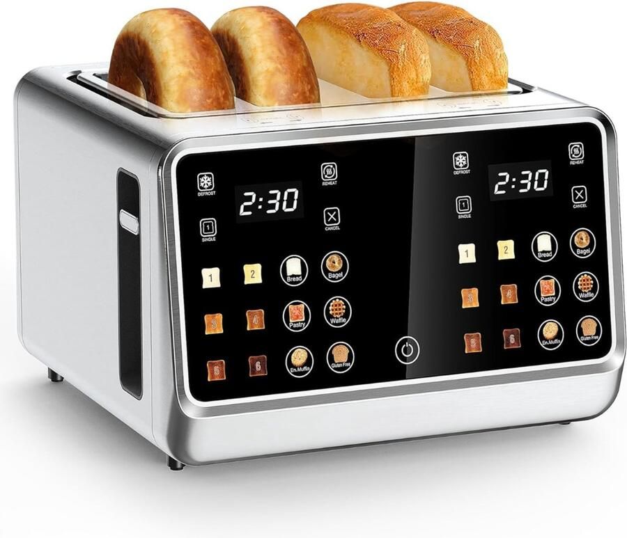 DNA Toaster Broodrooster Broodroosters Toaster Broodrooster Zilver 26cm x 27cm x 18cm