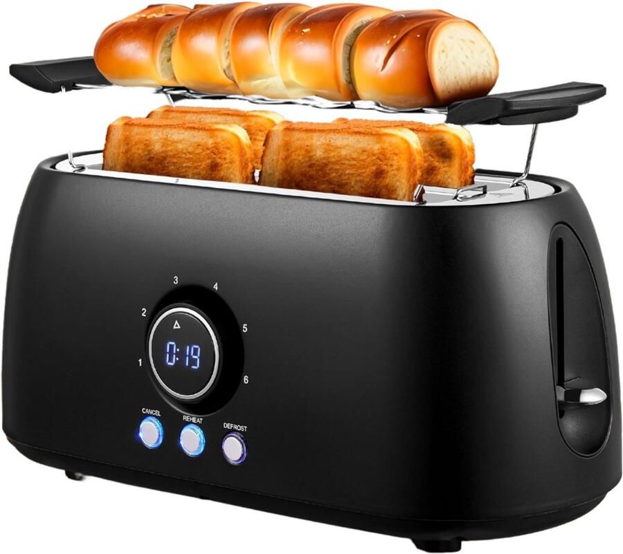 DNA Toaster Broodrooster Broodroosters Toaster Broodrooster Zwart 17cm x 38cm x 18cm