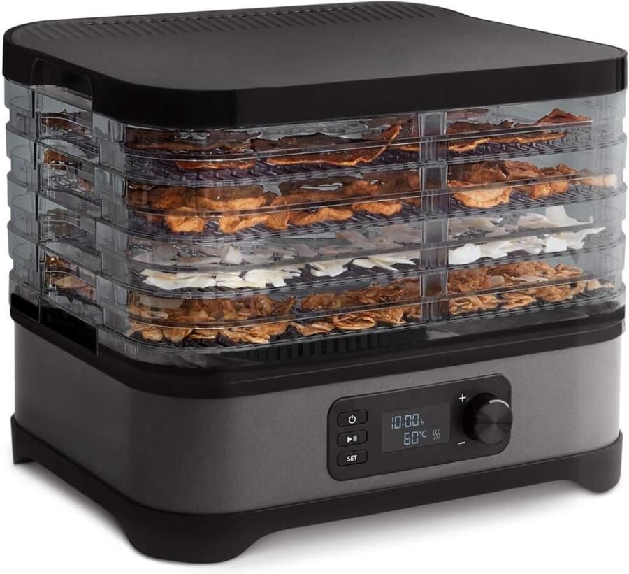 DNA Voedseldroger Dehydrator Droogoven Voedseldrogers Wartmann Voedseldroger Zwart 25cm x 32cm x 21cm