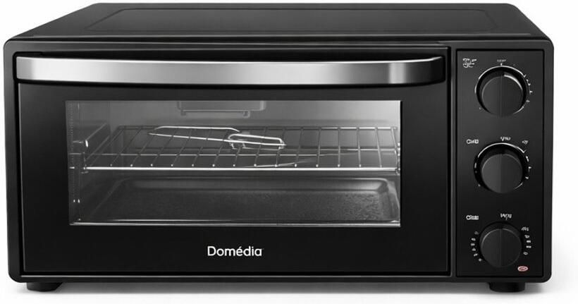 DOmedia Domédia Four 38L Hetelucht Oven 2000W 4 bakprogramma s Grill 1000W 38 Liter Inhoud Compacte Vrijstaande Oven – Zwart