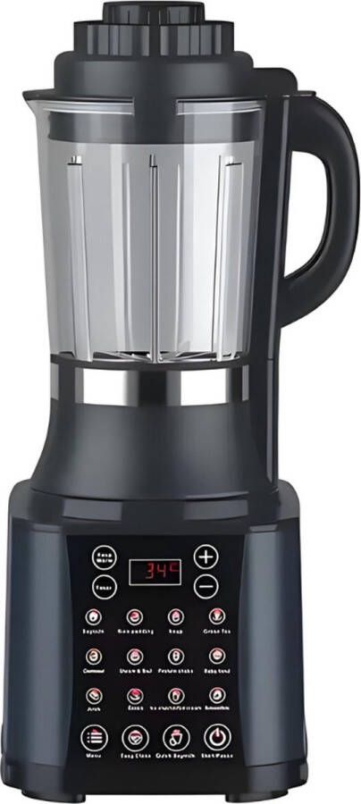 Domeng Multifunctionele Verwarmende Blender en Soepmaker 18 kookprogramma's 1000W Mengkracht 800W Verwarmingsvermogen 1.75L