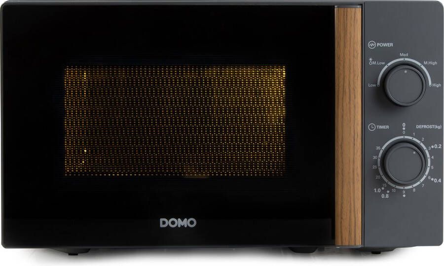 Domo DO2920 Solo Microgolfoven “Wood You” Magnetron 20 L 700 watt Grijs Houtlook Handvat