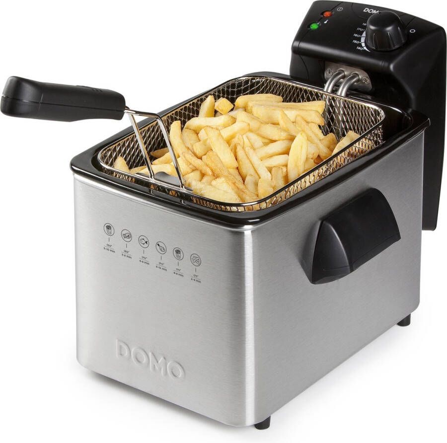 Domo DO465FR Friteuse – Frituurpan 4L – 3000 W – Inox Zwart - Foto 2