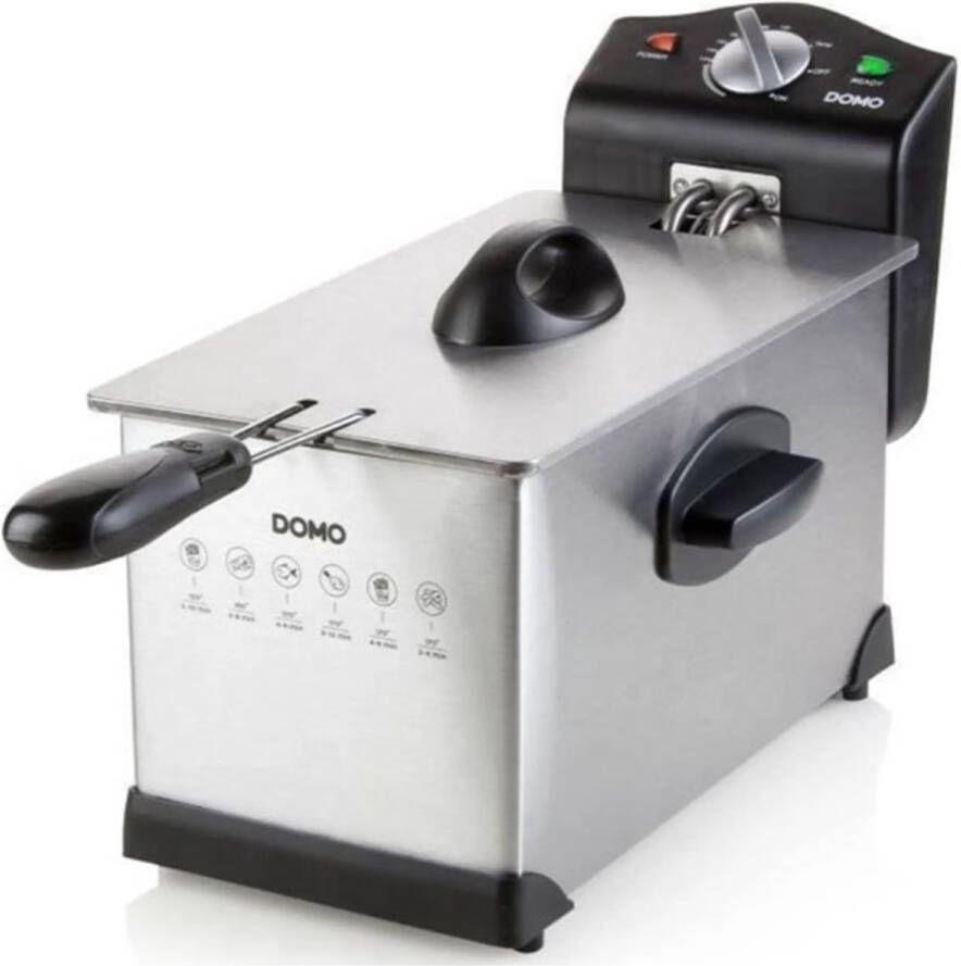 Domo DO514FR Friteuse – Frituurpan 3L – 2000W – RVS Zwart - Foto 2