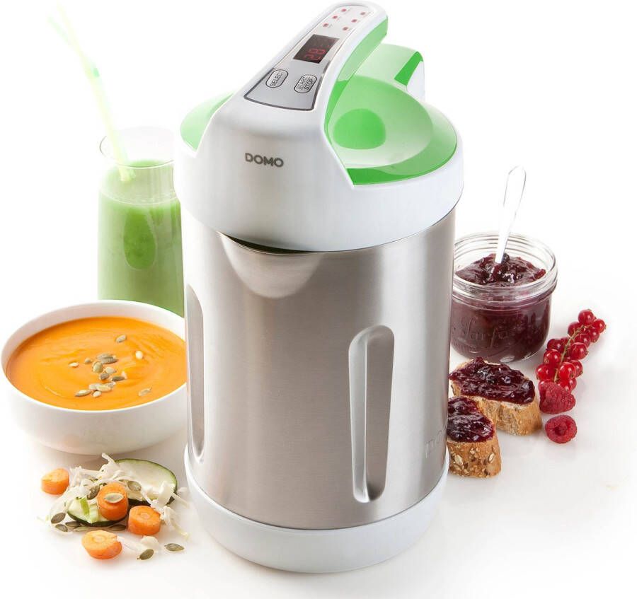 Domo DO705BL Soepmaker – 2L – 6 programma s – Blender – RVS – Wit Groen