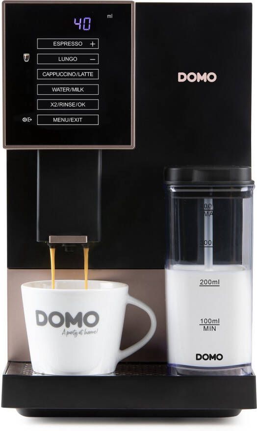 Domo DO743K Volautomatische espressomachine Geïntegreerde melkopschuimer – 1 touch bean-to-cup – Espresso – Americano – Lungo – Cappuccino – Latte macchiato – ARS pomp 19 bar