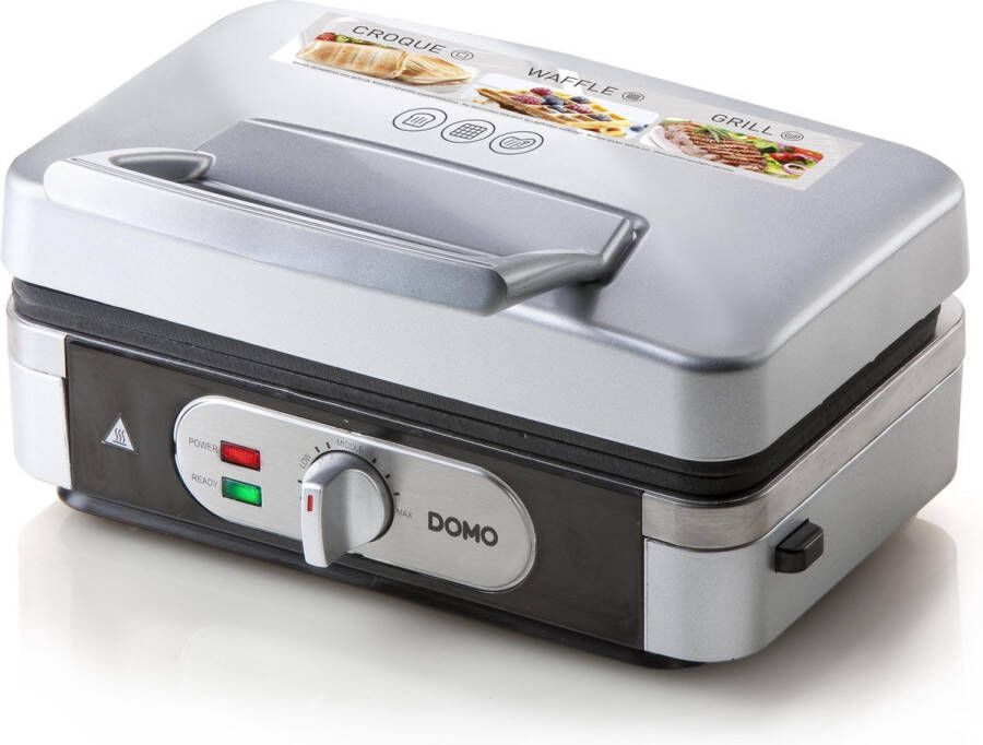 Domo DO9136C Contactgrill Snack maker 3-in-1 Verwisselbare bakplaten voor croque tosti wafel grill - Foto 2