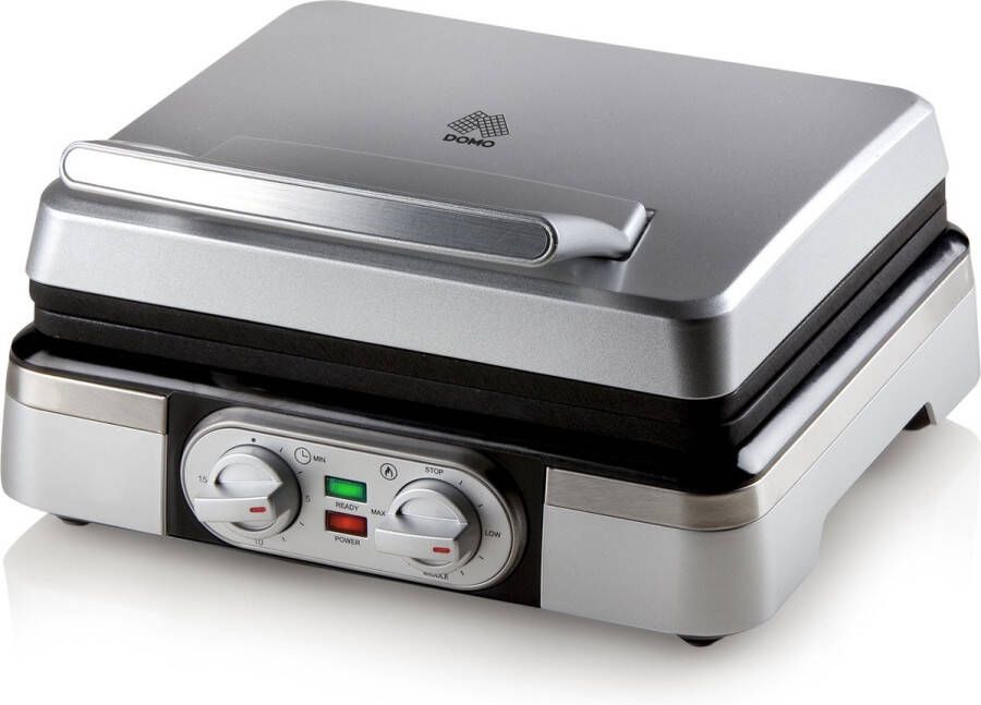 Domo DO9149W Wafelijzer Belgische wafels 4x7 Timer Zilver - Foto 2