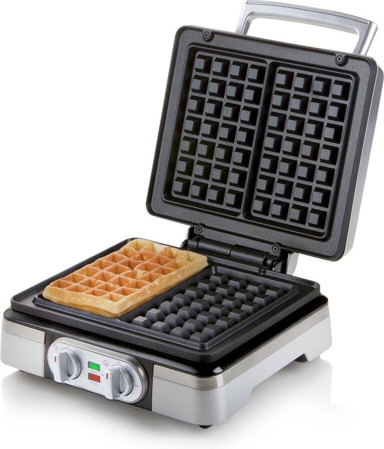 Domo DO9149W Wafelijzer Belgische wafels 4x7 Timer Zilver