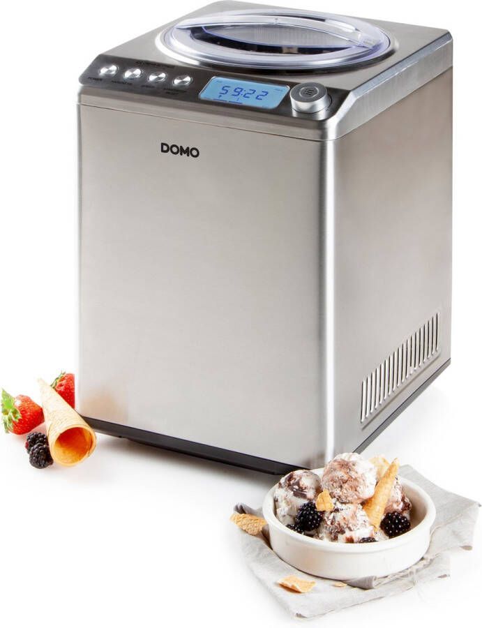 Domo DO9232I IJsmachine – Zelfvriezende IJsmachine – PRO – 2 5L – Display RVS