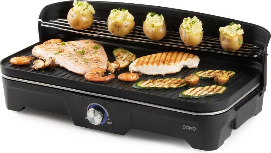 Domo DO9260G Elektrische Tafelgrill Grillplaat Tafel Barbecue 2200W Zwart