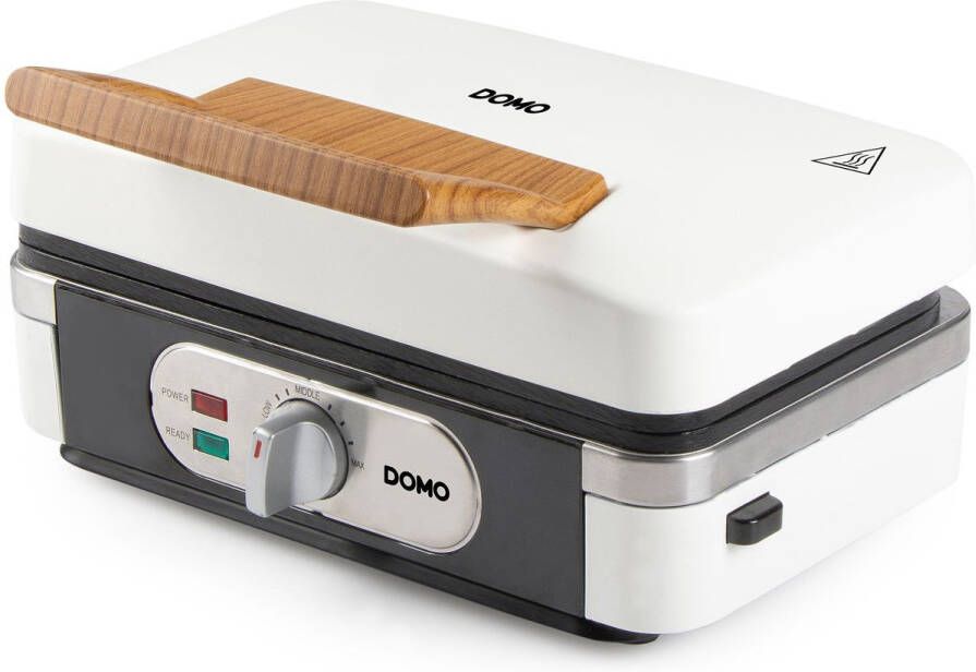 Domo DO9277C 3-in-1 Wafelijzer Tosti-ijzer Contactgrill PFAS-vrij Verwisselbare Platen Powder White