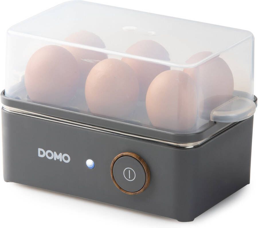 Domo DO9283EK Eierkoker “Wood You” 1 tot 6 Eieren Mat Grijs Houtlook