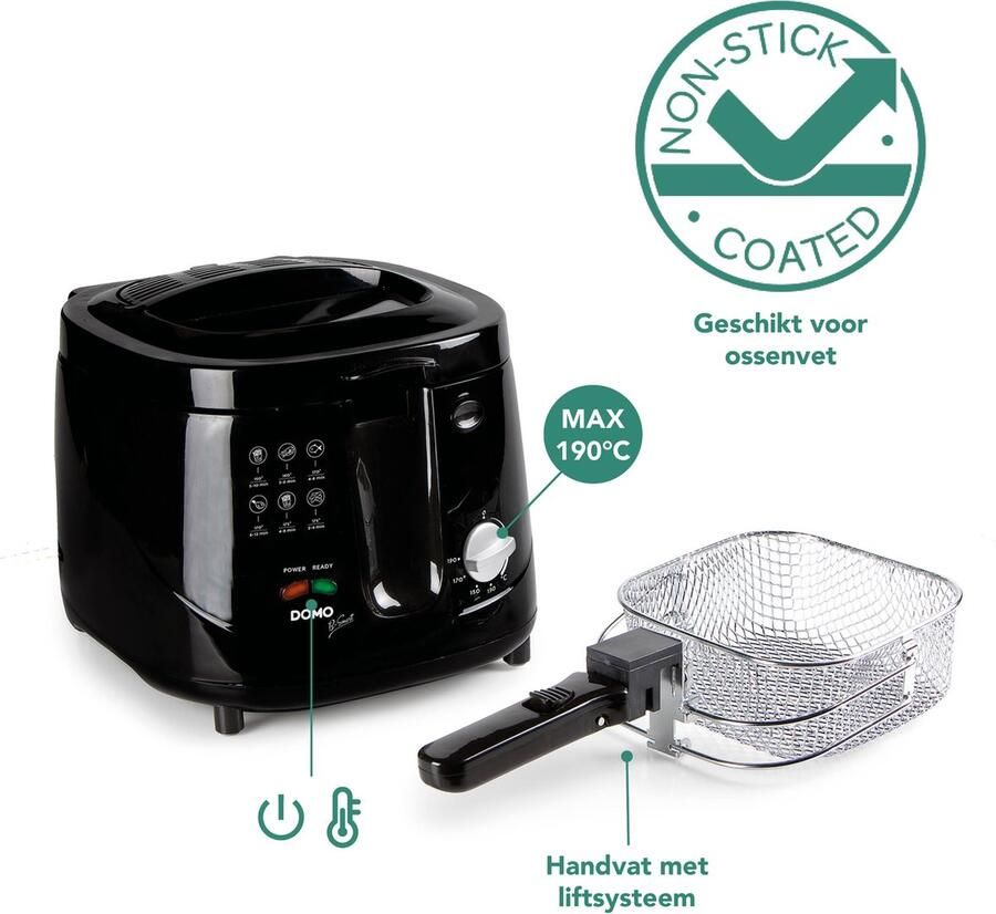 Domo B-Smart DO461FR Friteuse Frituurpan 2 5 L incl. kijkvenster 1800 W