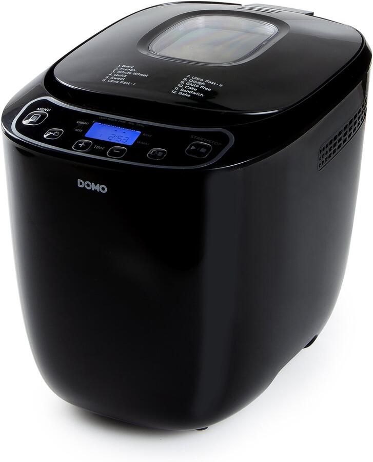 Domo DO1119B Broodbakmachine 12 Programma s 700-1000g Glutenvrij Programma Zwart