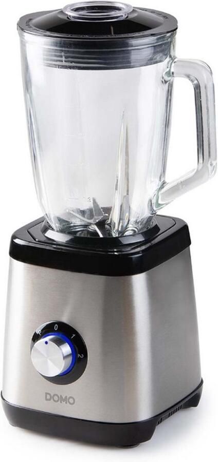 Domo DO1133BL Blender 1 5L Glazen Kan Mixen Blenden Hakken & IJs malen 1000W Inox