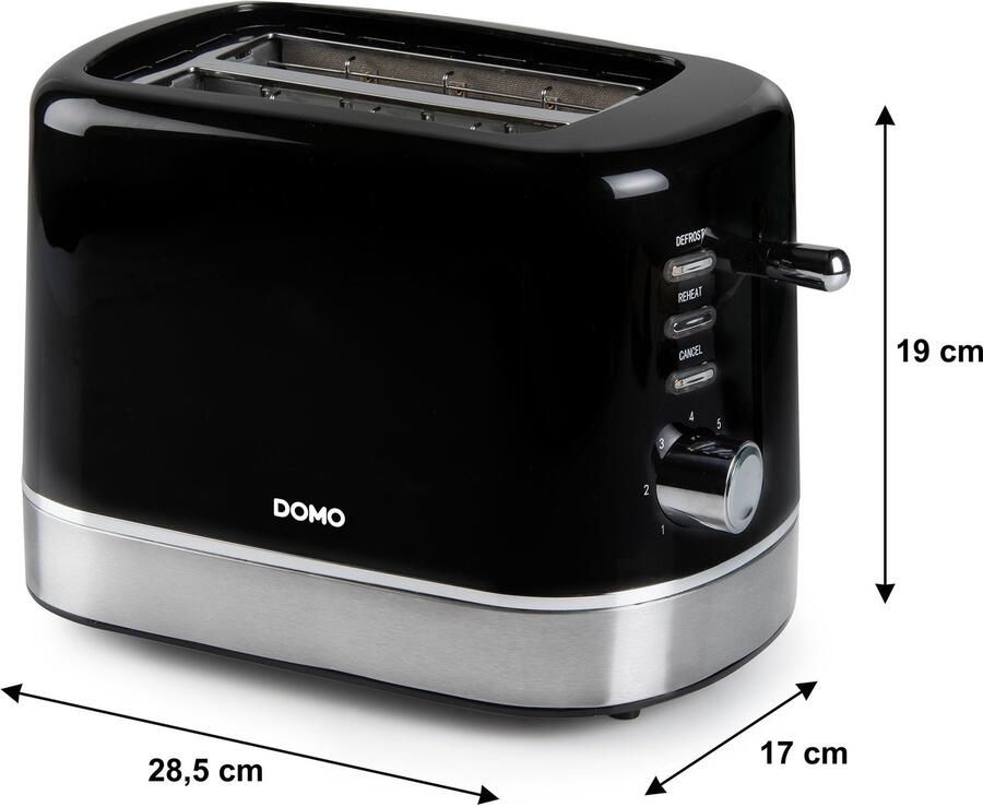 Domo DO1207T Broodrooster voor 2 toasts