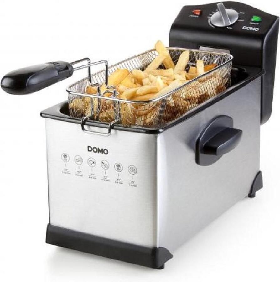 Domo DO514FR Friteuse – Frituurpan 3L – 2000W – RVS Zwart - Foto 2