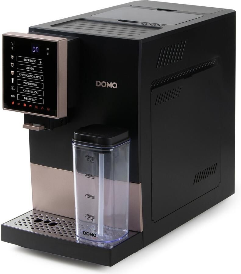 Domo DO743K Volautomatische espressomachine Geïntegreerde melkopschuimer – 1 touch bean-to-cup – Espresso – Americano – Lungo – Cappuccino – Latte macchiato – ARS pomp 19 bar