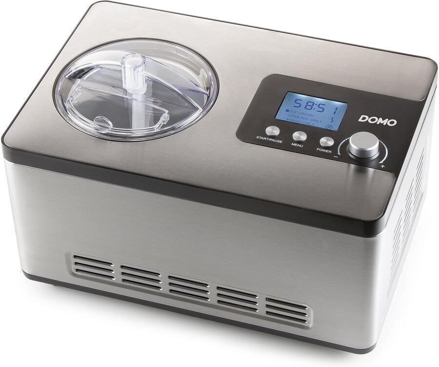 Domo DO9207I IJsmachine – Met Compressor IJsmaker – Zelfvriezend 2 L – Zilver