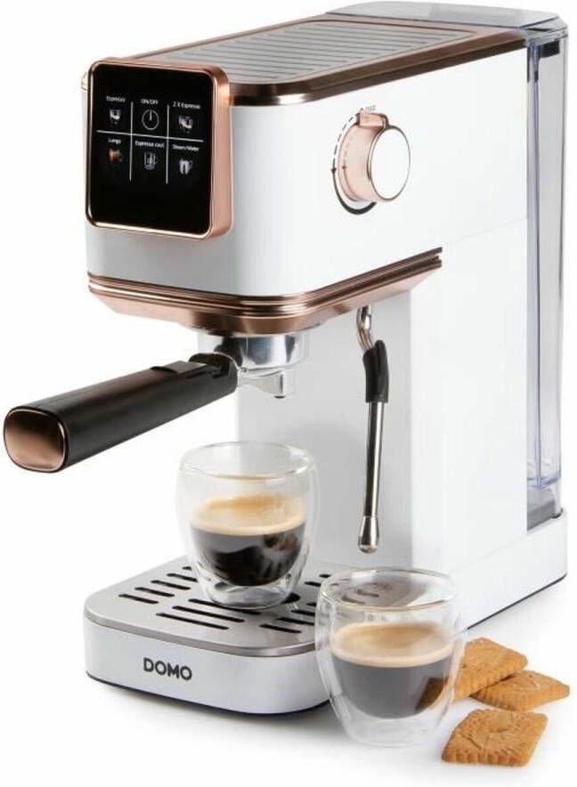 Domo DO746K Espressomachine Met Stoompijpje 20 Bar Pistonmachine Koffiecupmachine Wit Rosé