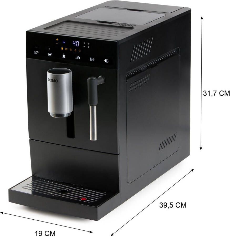 Domo DO1150K Volautomatische Espressomachine Met Melkopschuimer 19 Bar Zwart - Foto 2