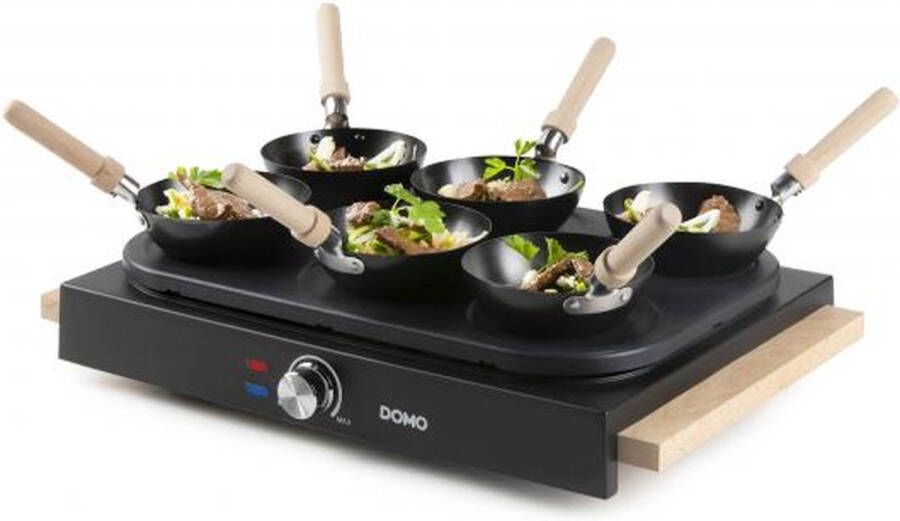 Domo Wok and Hob 6 Crepes Apparaat 2 in 1 6 personen 1000 W Anti -adhesive - Foto 1