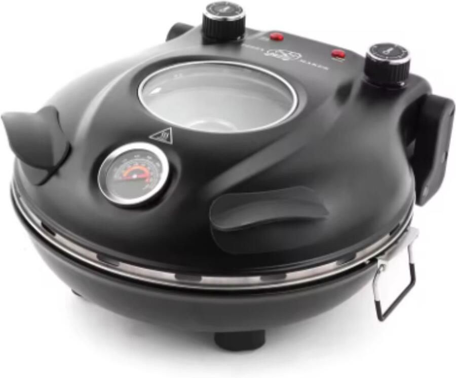 Donemore elektrische pizzamaker pizza oven 420°C instelbaar 1200W zwart 31 x 31 x 14 cm 3 kg