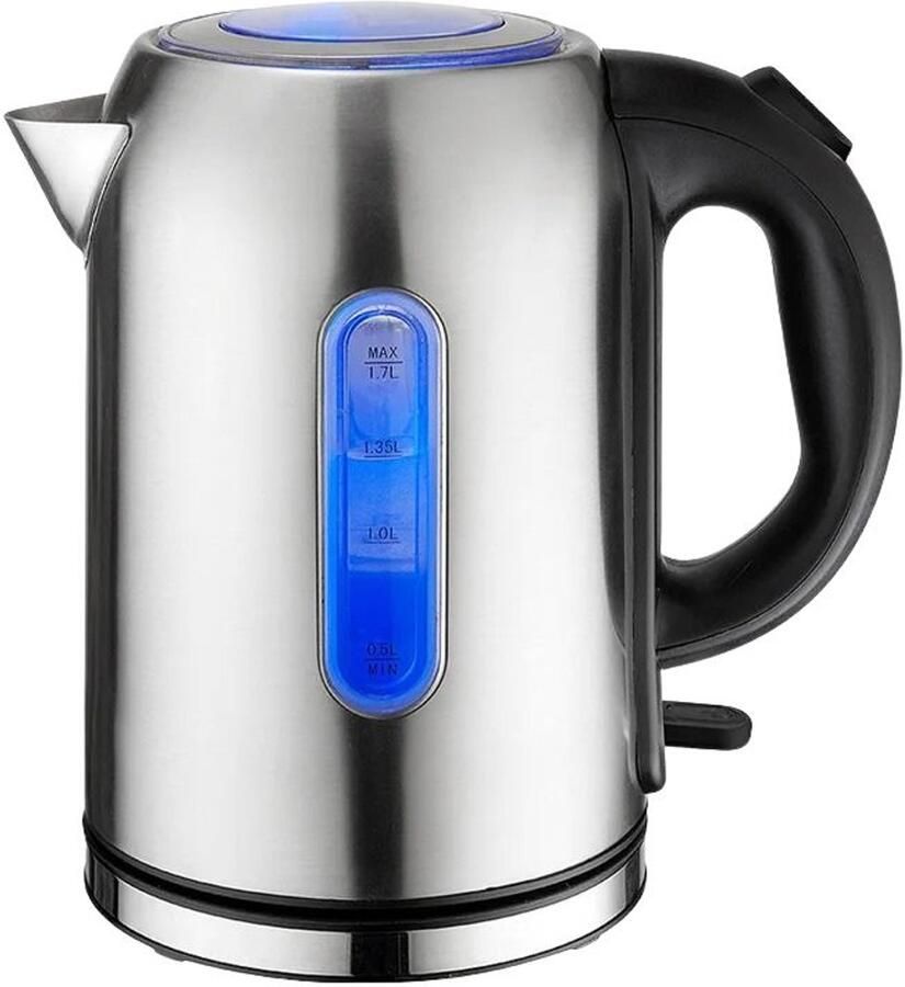 Donemore – Waterkoker – Elektrische waterkoker – RVS – Auto-off & oververhittingsbeveiliging – 1 7 L – Zilver – 23 × 15 × 23 cm – ±1 2 kg