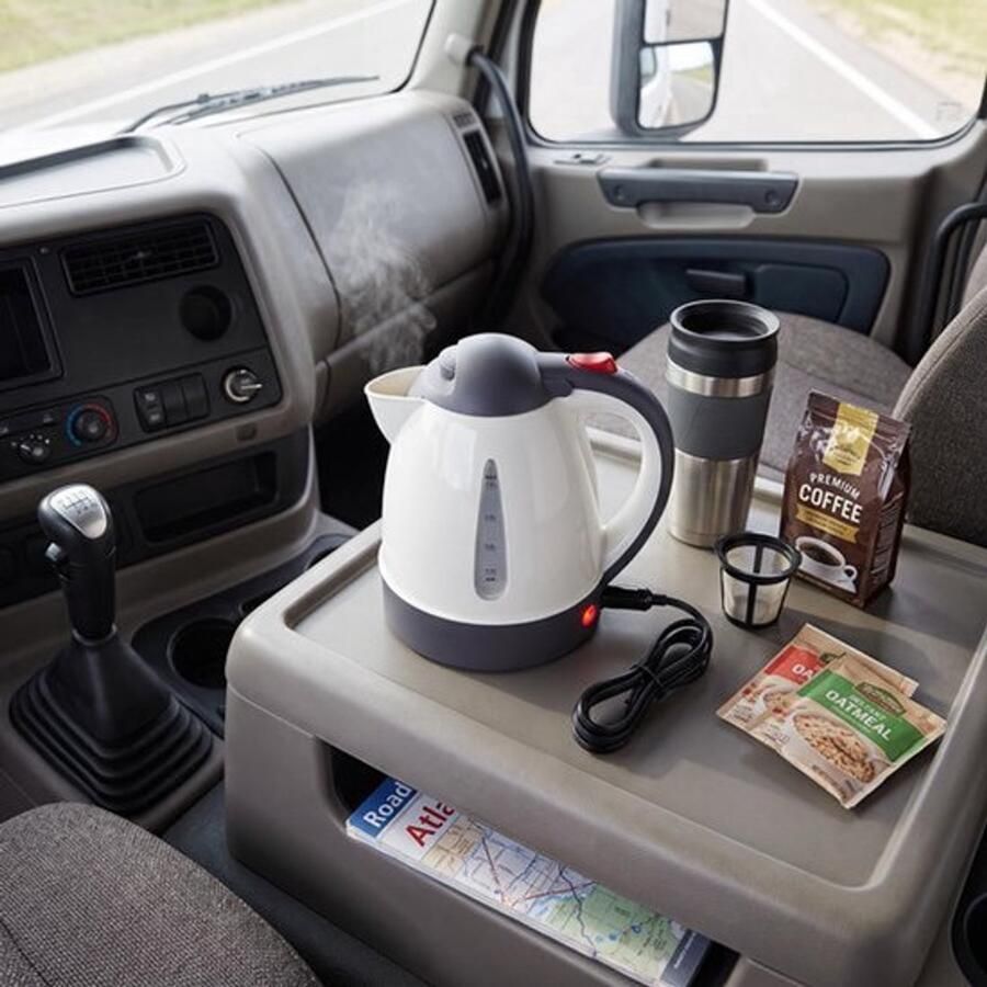 Draagbare autowaterkoker 1000 ml 24 V roestvrij staal reisketel auto vrachtwagen waterkoker snelle boiler fles voor lange afstanden autoritten kamperen wandelen waterkoker voor