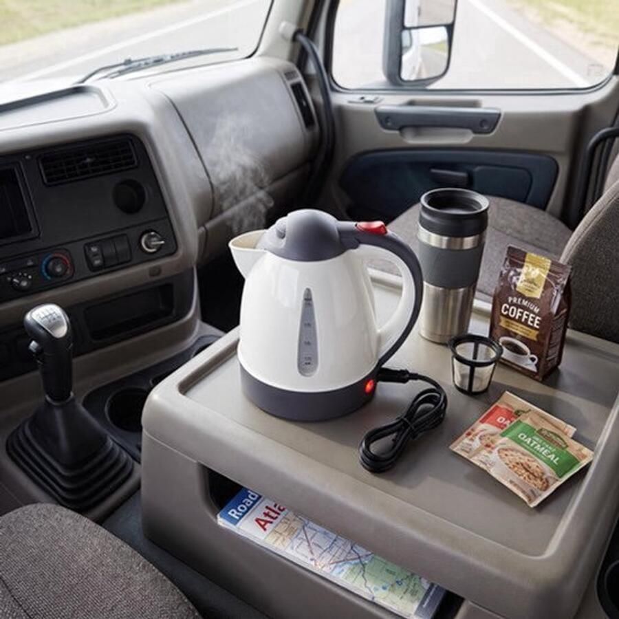 Draagbare autowaterkoker 1000 ml 24 V roestvrij staal reisketel auto vrachtwagen waterkoker snelle boiler fles voor lange afstanden autoritten kamperen wandelen waterkoker voor