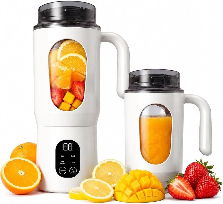 Draagbare blender 550 ml wit USB oplaadbaar perfect voor smoothies en milkshakes m-winkel