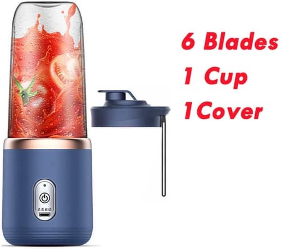 Draagbare blender voor smoothies en milkshakes USB-opladen Blauw