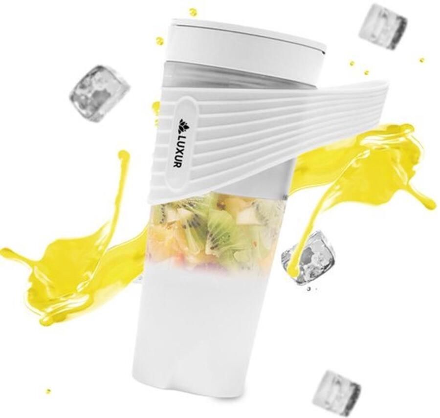 Draagbare blender voor smoothies en smoothies sapcentrifuge voor sappen en smoothies 460 ml oplaadbaar draagbaar met 6 messen draagbare sapcentrifuge voor reizen fitnessstudio kantoor