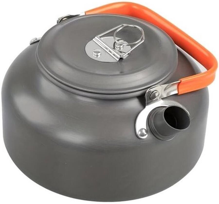 Draagbare campingwaterkoker (oranje) 0 8 l waterkoker van aluminiumlegering met opvouwbaar anti-brandend handvat lichtgewicht backpacken theekoffiepot voor wandelen kamperen picknicken