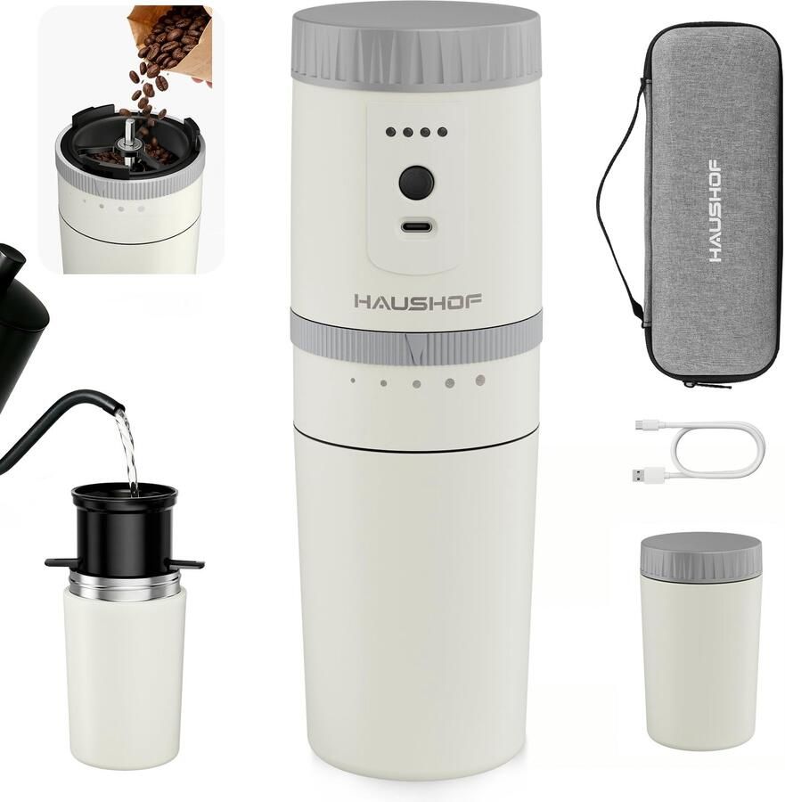 Draagbare Elektrische Koffiemolen met Ingebouwd Infusiesysteem
