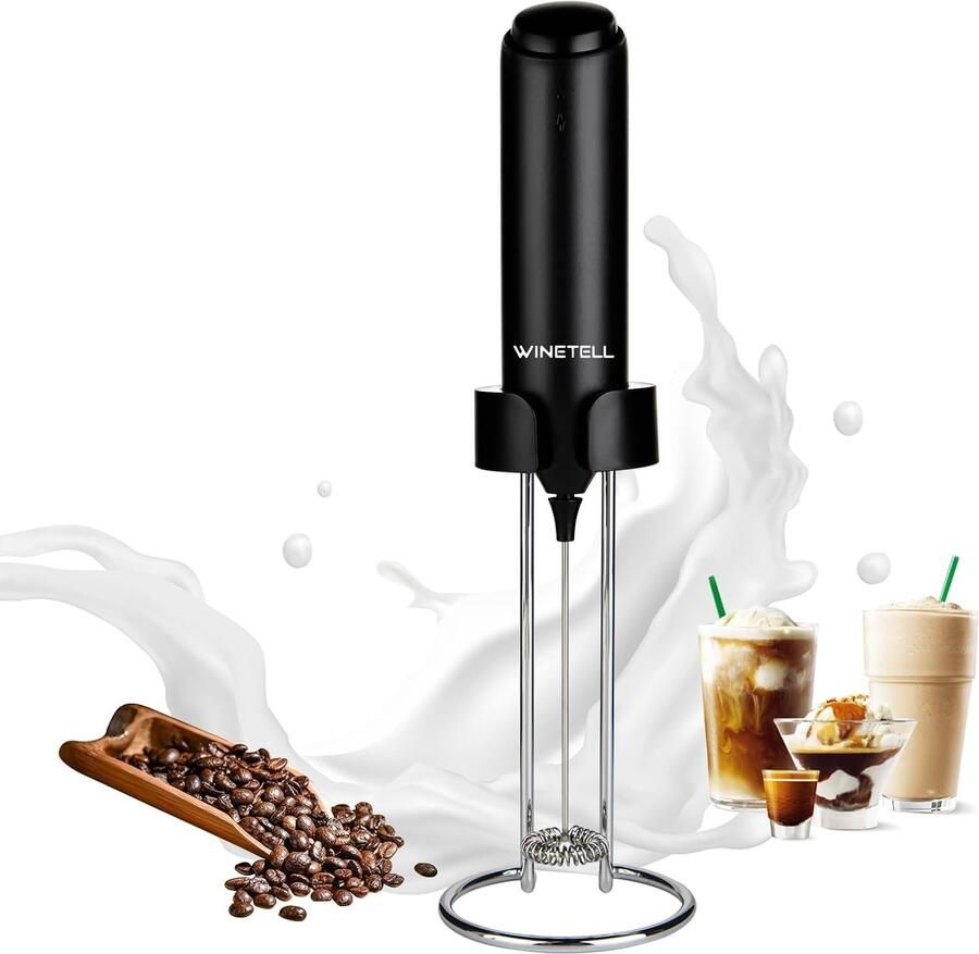 Draagbare Elektrische Melkopschuimer Roestvrijstaal Oplaadbaar met USB-C Voor Koffieliefhebbers