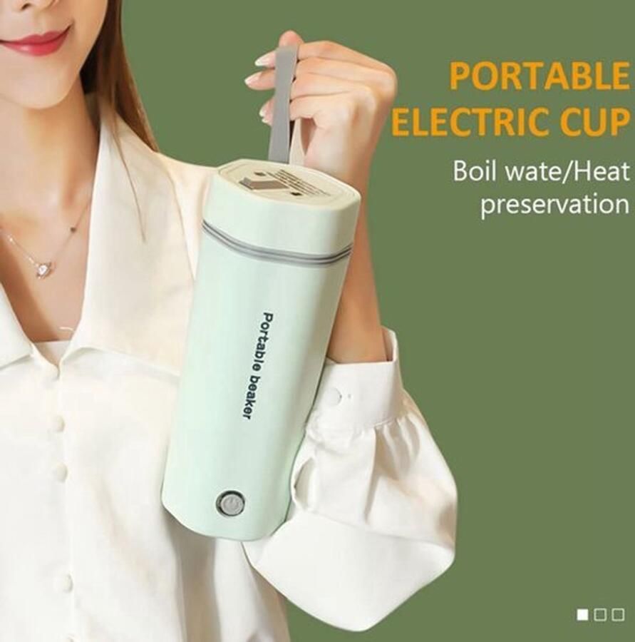 Draagbare elektrische waterkoker 350 ml reisbeker theeketel warmwaterboiler roestvrij staal automatische uitschakeling voor het bereiden van thee koffie babymelk