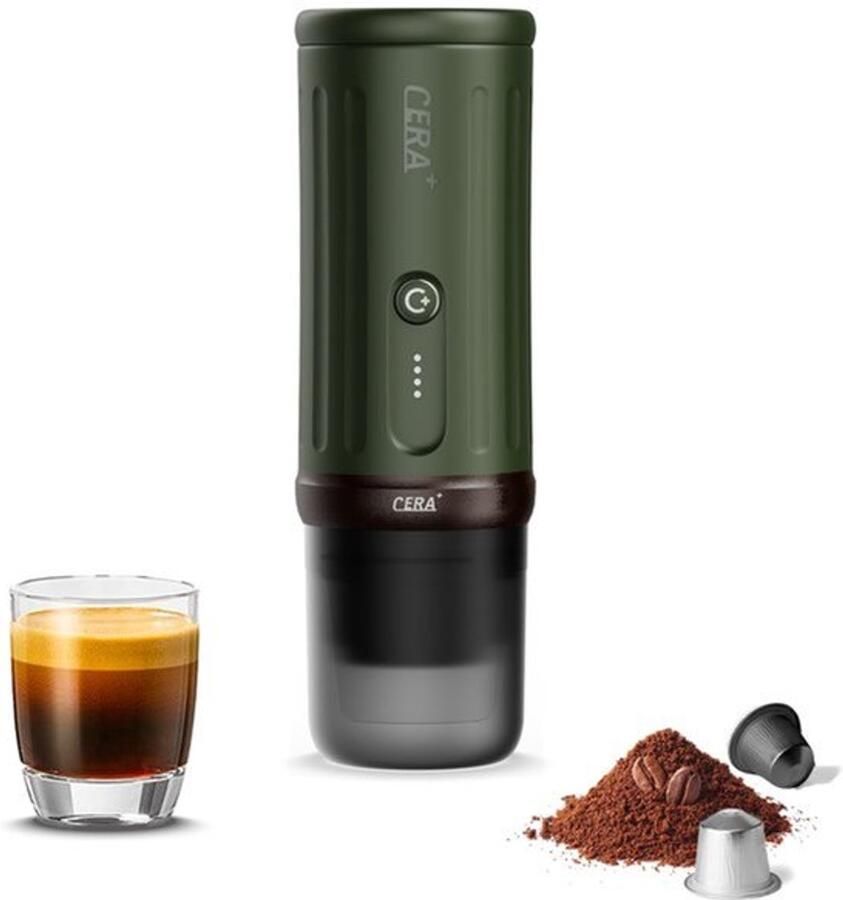 Draagbare espressomachine 5-8 kopjes per lading zelfverwarmend 20 bar NS-pods en gemalen koffie elektrisch reiskoffiezetapparaat voor uitstapjes werken kamperen