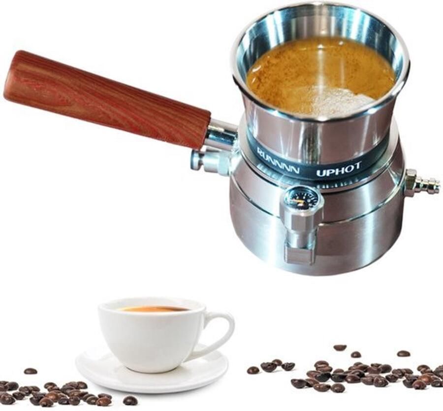 Draagbare espressomachine alleen maker 9 bar pneumatische handmatige espressomachine zonder elektriciteit compact roestvrij staal voor reizen en buiten (zilver alleen R-H-Maker)