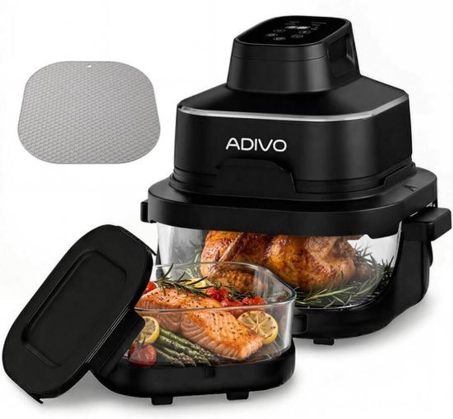 Draagbare glazen Air Fryer heteluchtfriteuse 4 l 1 5 l 1500 W olievrije luchtfriteuse met kijkvenster glazen kom 4 modi zonder coating vaatwasmachinebestendig