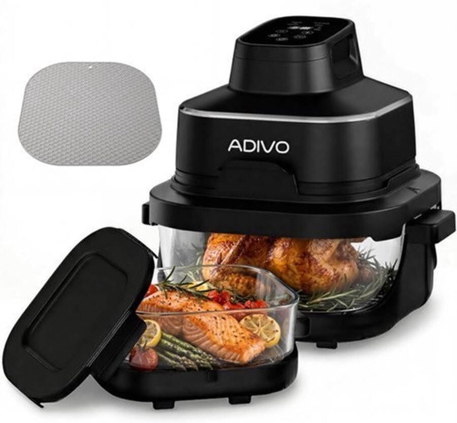 Draagbare glazen Air Fryer heteluchtfriteuse 4 l 1 5 l 1500 W olievrije luchtfriteuse met kijkvenster glazen kom 4 modi zonder coating vaatwasmachinebestendig