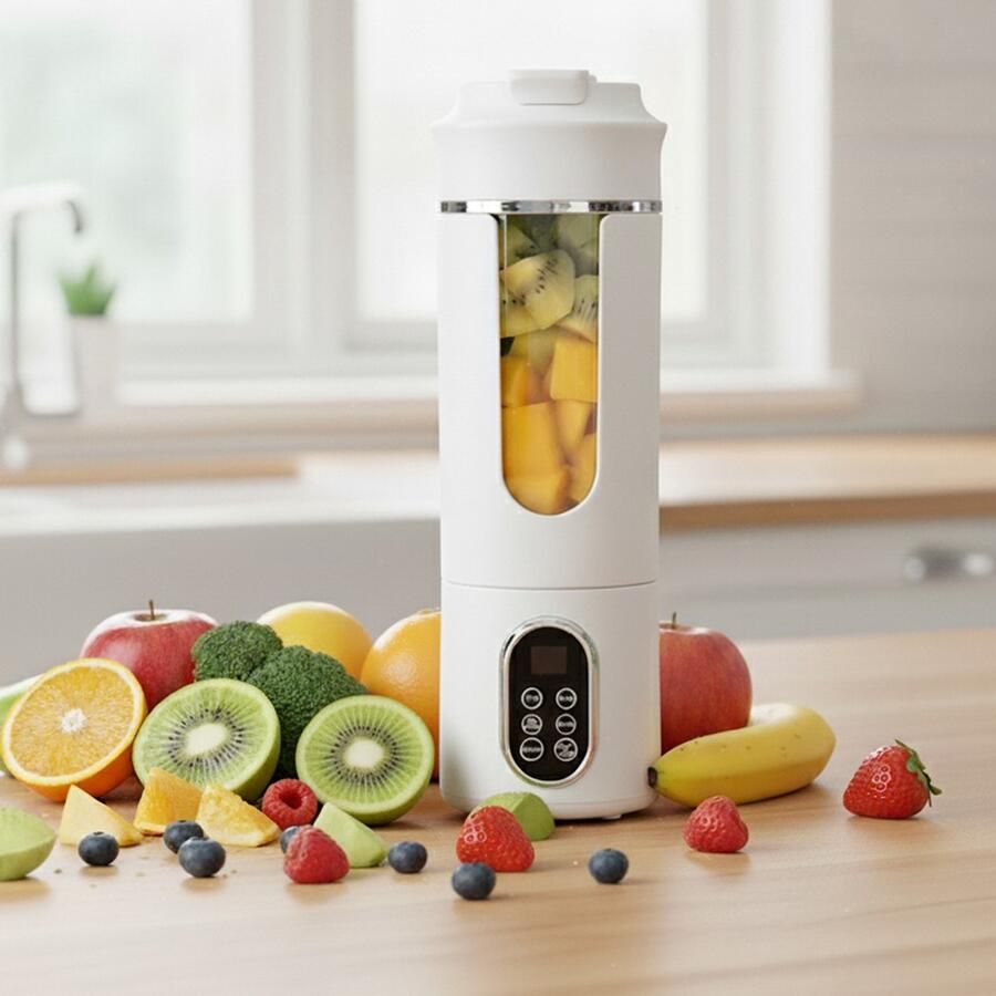 Draagbare Juicer Mini Blender Smoothiemaker Groen 7.4V 530 ml Oplaadbare Accu USB Oplaadbaar 12 Roestvrijstalen Messen Met Display Voor Smoothies Sap en Fijngehakt Ijs