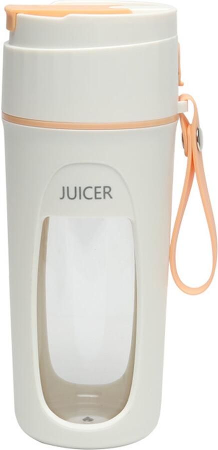 Draagbare Juicer Smoothiemaker Mini Blender Oranje 8 Messen Oplaadbare Accu 1500mAh Capaciteit Max 500 ml Vermogen Onder 200 W Pulpreservoir Max 500 ml Voor Smoothies en Sap Onderweg