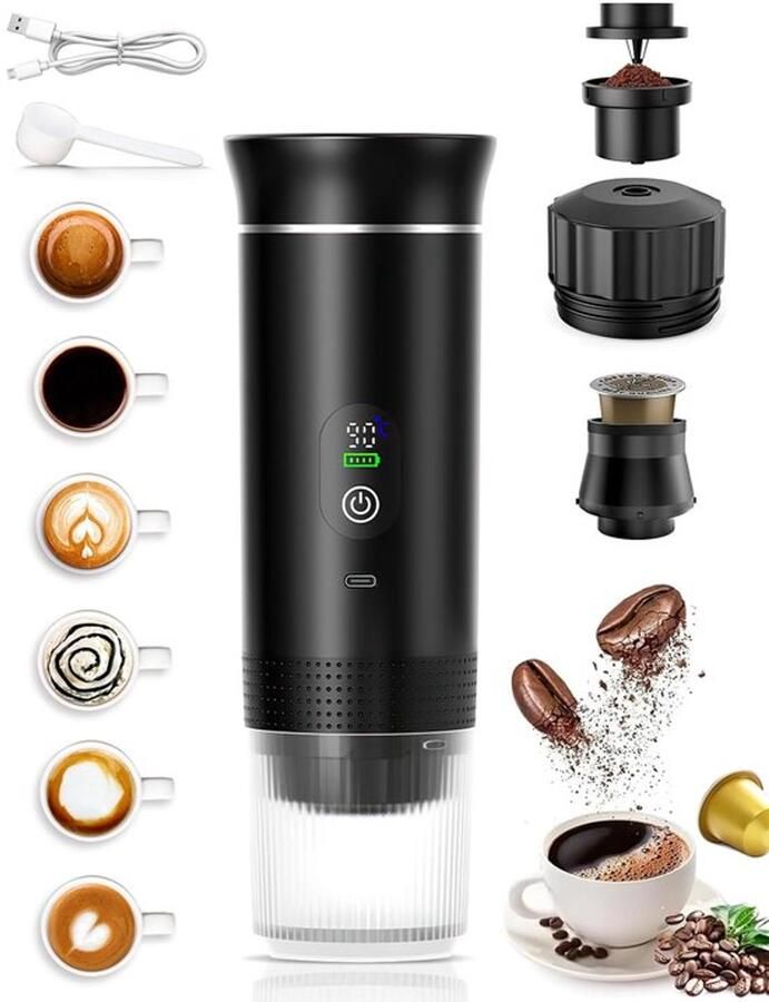 Draagbare Koffiemachine Elektrische Espressomachine met Zelfverwarming