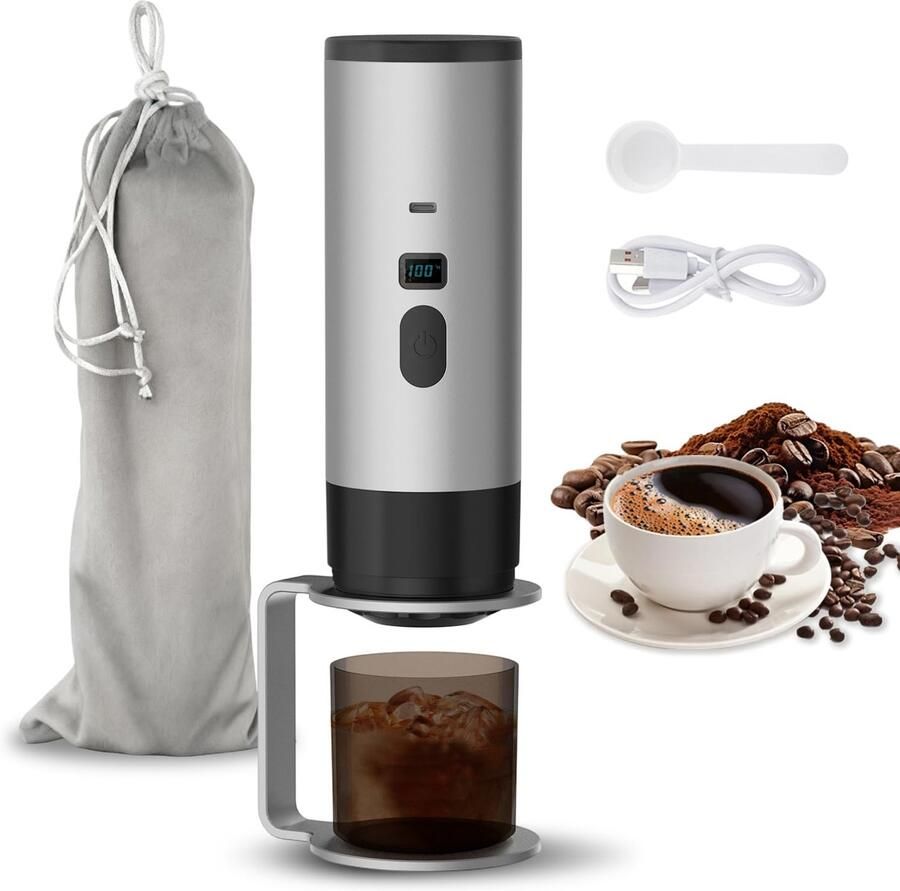 Draagbare koffiezetter 3-in-1 mini espresso machine met USB en capsules