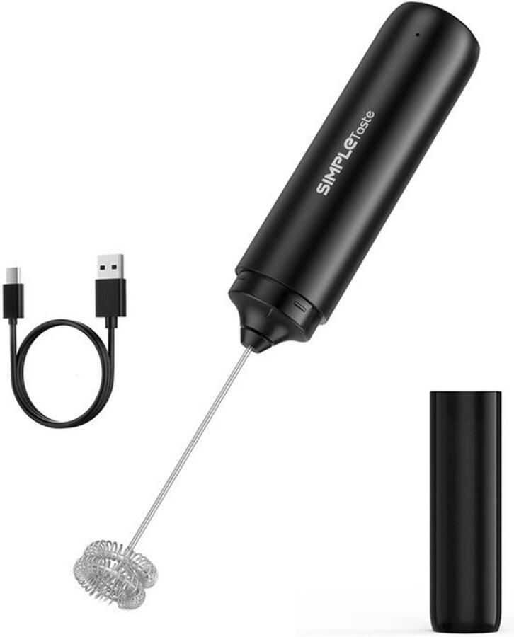 Draagbare Oplaadbare Elektrische Melkopschuimer Met USB-C Dubbele Garde Roestvrij Staal Stille Handmelkopschuimer Voor Koffie Latte Cappuccino Matcha