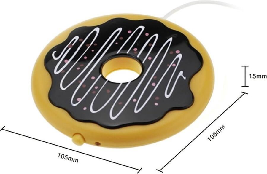 Draagbare USB-kopjeswarmer Licht 10 8 x 10 5 cm Donutvormige Verwarmde Mat voor Koffie en Thee