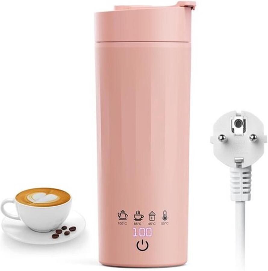 Draagbare waterkoker 475 ml reiswaterkoker draagbare elektrische waterkoker met lcd-display voor thee koffie melk automatische uitschakeling bescherming tegen koken droog