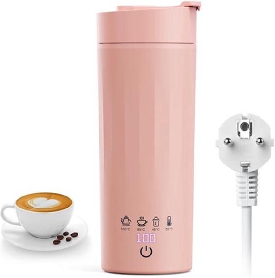 Draagbare waterkoker 475 ml reiswaterkoker draagbare elektrische waterkoker met lcd-display voor thee koffie melk automatische uitschakeling bescherming tegen koken droog